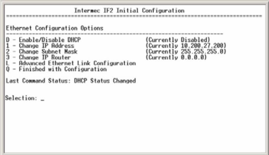 Ethernet configuration options