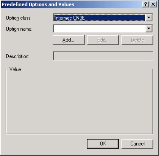 Predefined Options and Values