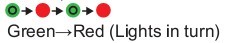 Green red(Lights in turn)
