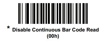 关闭Continuous Bar Code Read