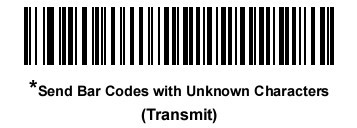 Send Bar codes with unknown characters