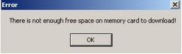There is not enough free space on memory card to download